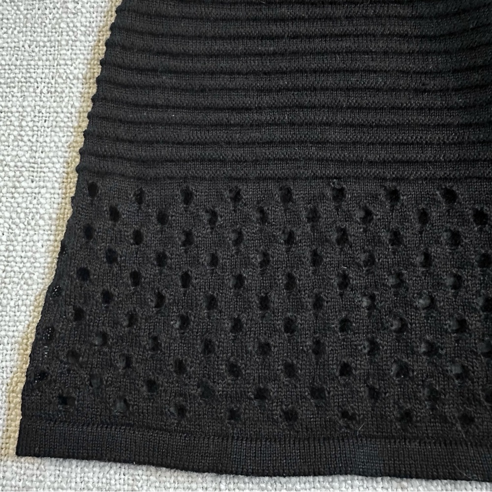 STEVE MADDEN BB DAKOTA Black Wool Blend Sleeveless Dress Stretch Ribbed Womens S - Picture 3 of 10